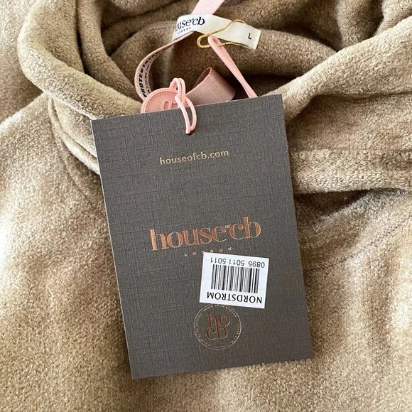 NEW House of CB Taya Chenille Mini Dress Musk Large - Picture 15 of 16